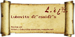 Lubovits Ézsaiás névjegykártya